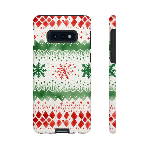 Watercolor Christmas Knitting - Impact Resistant Phone Case Samsung Galaxy S10E Glossy